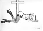 "Dry Humping" Original 9x12 Ink sketch by Kipsworld Art