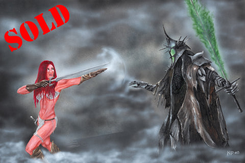 "Duel of Fates" Original 20x30 Acrylic Painting by Kipsworld Art