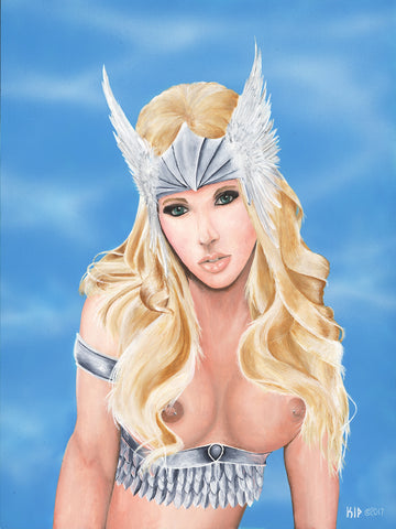 "Freyja" - Original 11x14 Acrylic Painting by Kipsworld Art