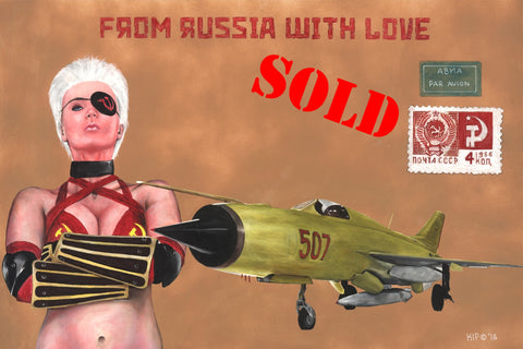 "From Russia With Love" Original 20x30 Acrylic Painting by Kipsworld Art