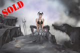 "Suitors' Fate" Original 20x30 Acrylic Painting by Kipsworld Art
