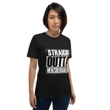 "Straight Outta Menzoberranzan" Short-Sleeve Unisex T-Shirt by Kipsworld